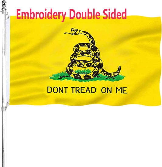 Embroidered Dont Tread On Me Flag 3x5 Outdoor Heavy Duty