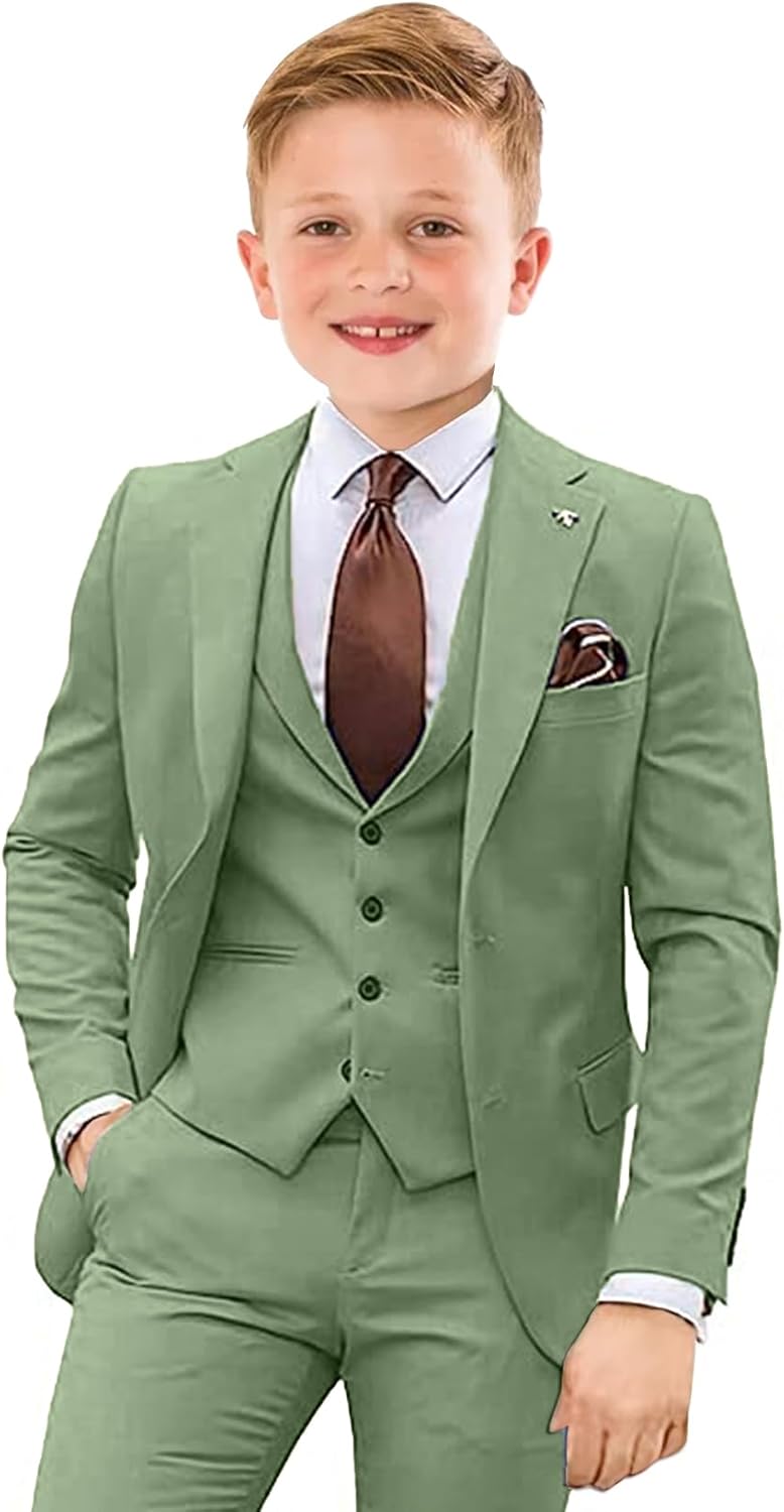 Boys Suit 4 Piece Slim Fit Tuxedo for Weddings and Parties