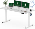 60 x 24 in White One-Piece Electric Standing Desk - 2-Pack