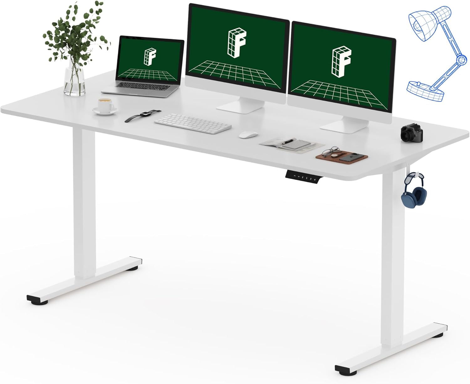 FLEXISPOT One-Piece Electric Standing Desk for Home Office