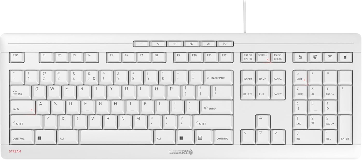 Cherry Stream Keyboard Wired USB QWERTY with SX Scissors Mechanism