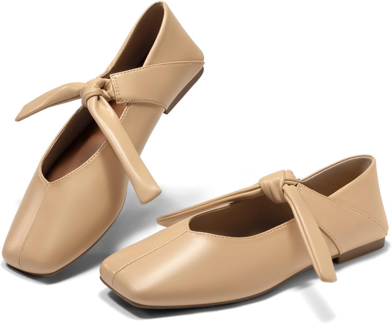 Coutgo Womens Mary Jane Flats with Bow for Comfort and Style