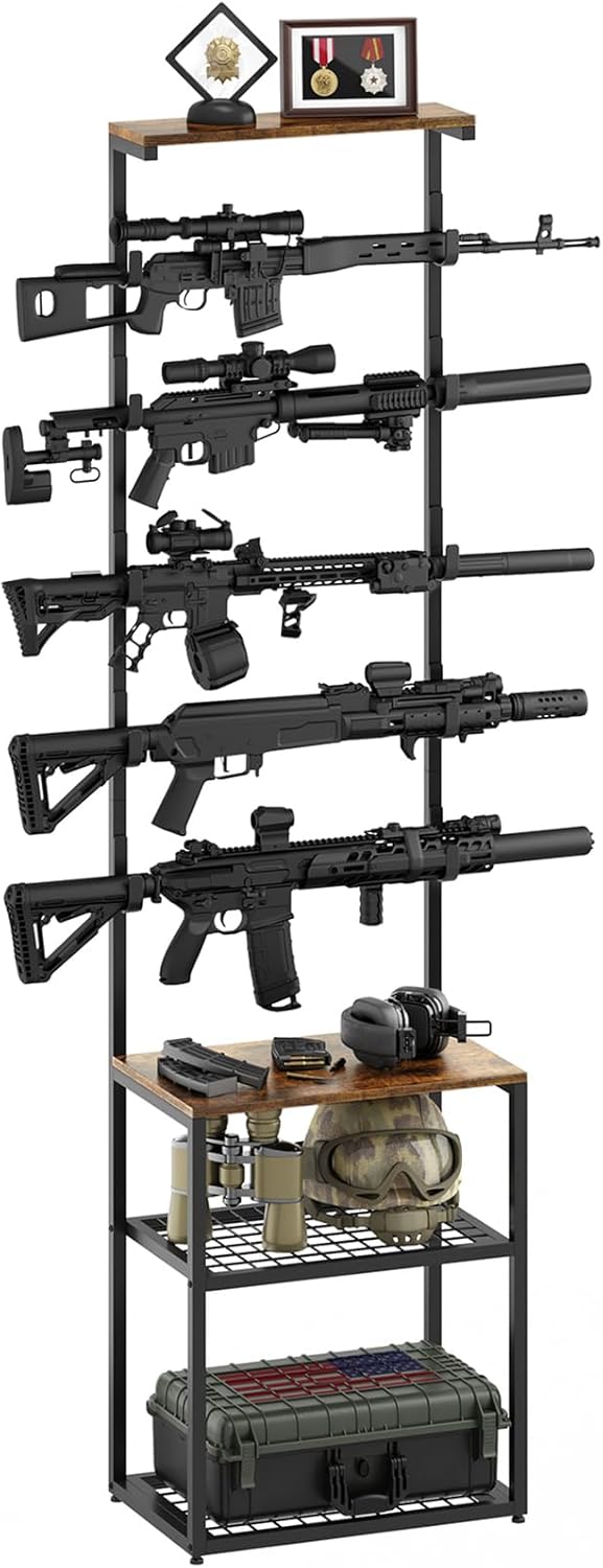 Indoor Gun Racks for Wall Mount Display and Floor Storage