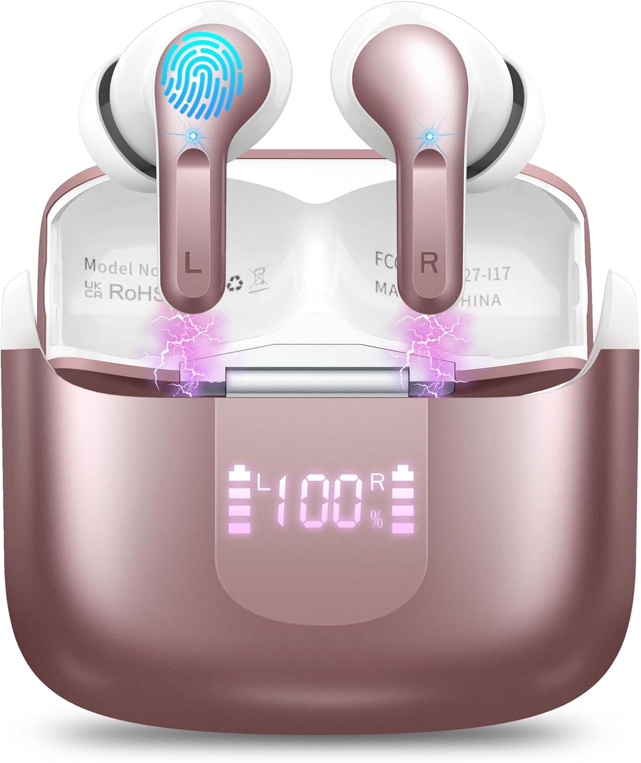Wireless Earbud with 40H Battery Life & Noise Cancelling Mic by Ordtop