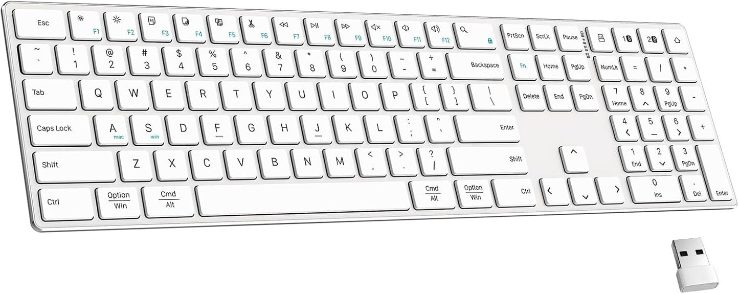 TIETI Wireless Bluetooth Keyboard Rechargeable Ultra Slim Design