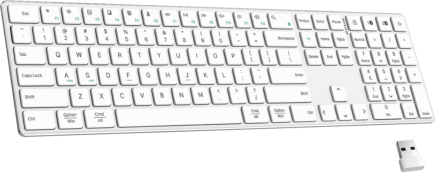 TIETI Wireless Bluetooth Keyboard Rechargeable Ultra Slim Design