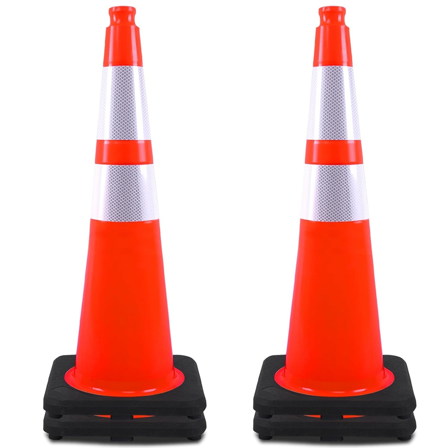 Orange Traffic Cones 28in Heavy Duty Reflective Safety Set