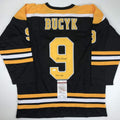 Autographed Johnny Bucyk HOF 1981 Boston Black Hockey Jersey