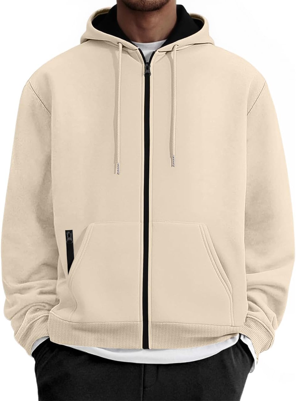 Mens Zip Up Hooded Sweatshirt for Casual Style and Comfort