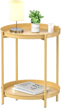 EKNITEY 2 Tier Side Table - Waterproof Metal End Table for Indoor