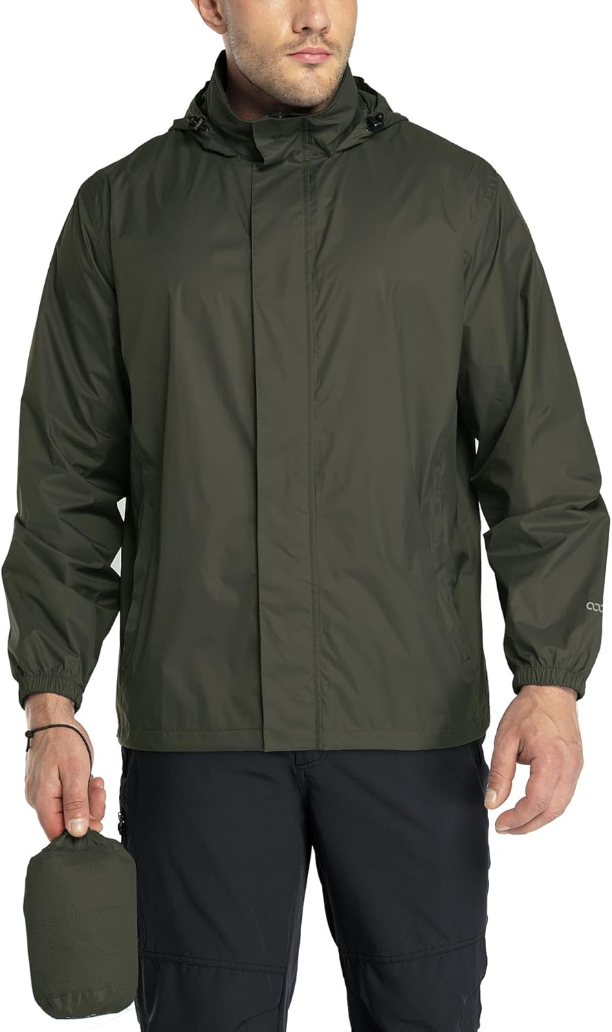 33,000ft Packable Rain Jacket for Men - Lightweight Waterproof Shell