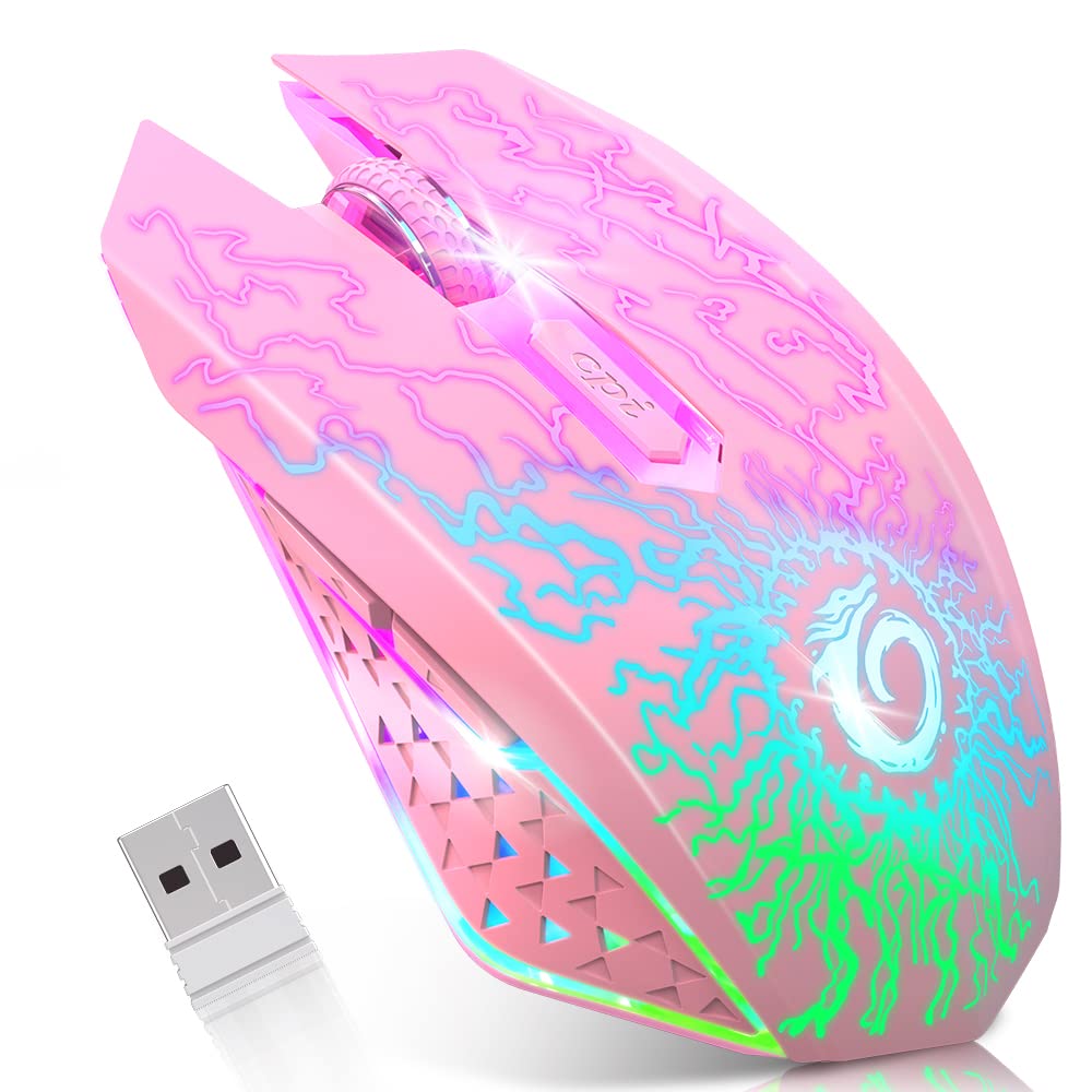Colorful LED Wireless Gaming Mouse - Silent Click