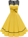 Bbonlinedress 50s Vintage Floral Lace Retro Rockabilly Swing Dress