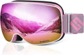 Ski Snowboard Goggles Magnetic Mirrored Lens 120s Anti-Fog for Adult