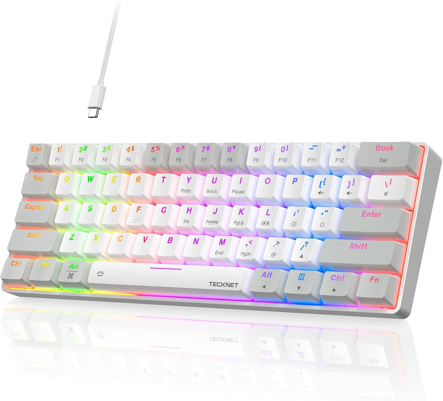 TECKNET 60% Compact RGB Gaming Keyboard