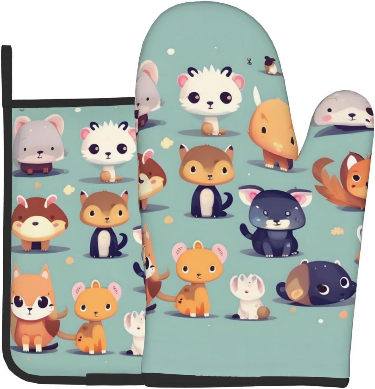 Adorable Animal Pattern Insulating Gloves Set