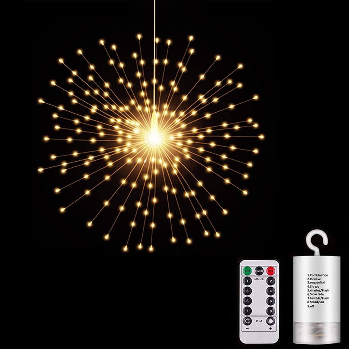 SHUKAN Starburst Lights: Remote Control, Waterproof, Warm White