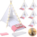 Kids Teepee Tent 6 Pack Sleepover Kit - All-in-One Party Set
