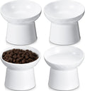 Tanlade 4 Pcs Ceramic Raised Cat Bowls - Elevated Tilted Feeding