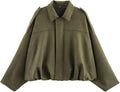 Women's Faux Suede Bomber Jacket Oversized Pilot Coat - Chic Comfort