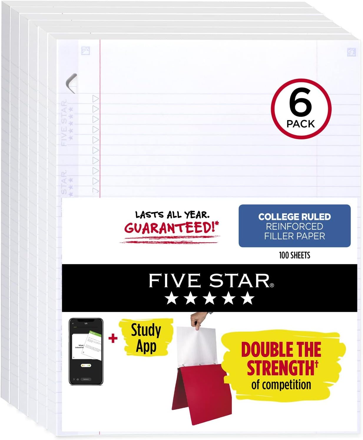Five Star Loose Leaf Paper 6 Pack for Durable Note Taking