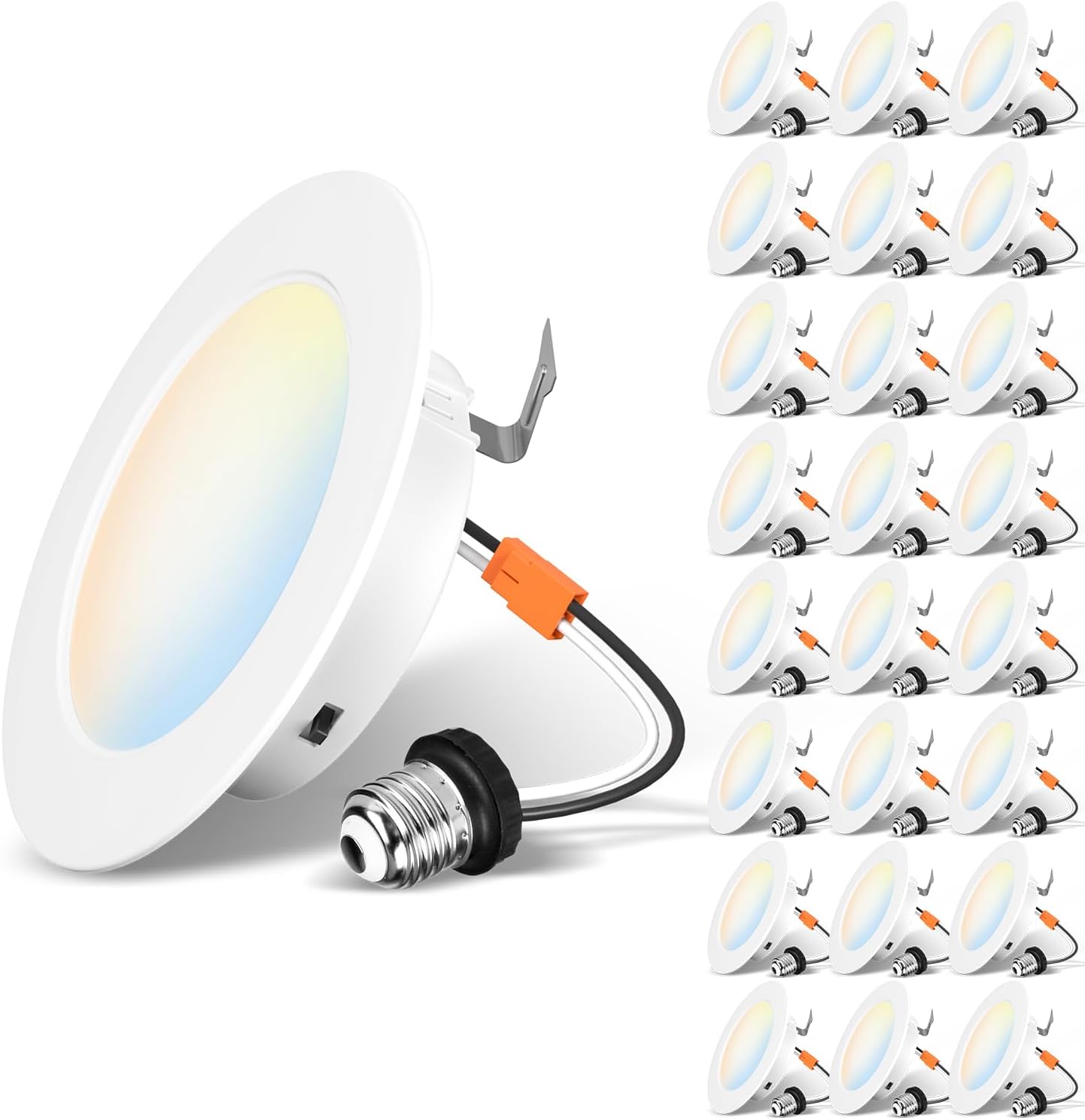 LVWIT 4 Inch LED Recessed Lights with Color Selection Options