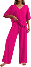 Ekouaer Pajama Sets for Women 2 Piece Lounge Set - Soft Comfy Women's