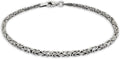 925 Sterling Silver Byzantine Bracelet for Women Men - Oxidized