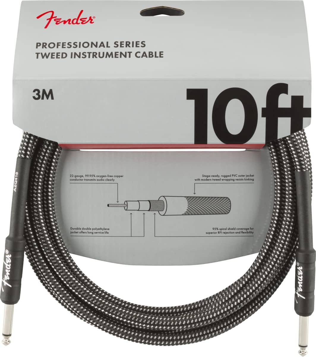 Fender Professional Tweed Instrument Cable - Crisp Sound Quality