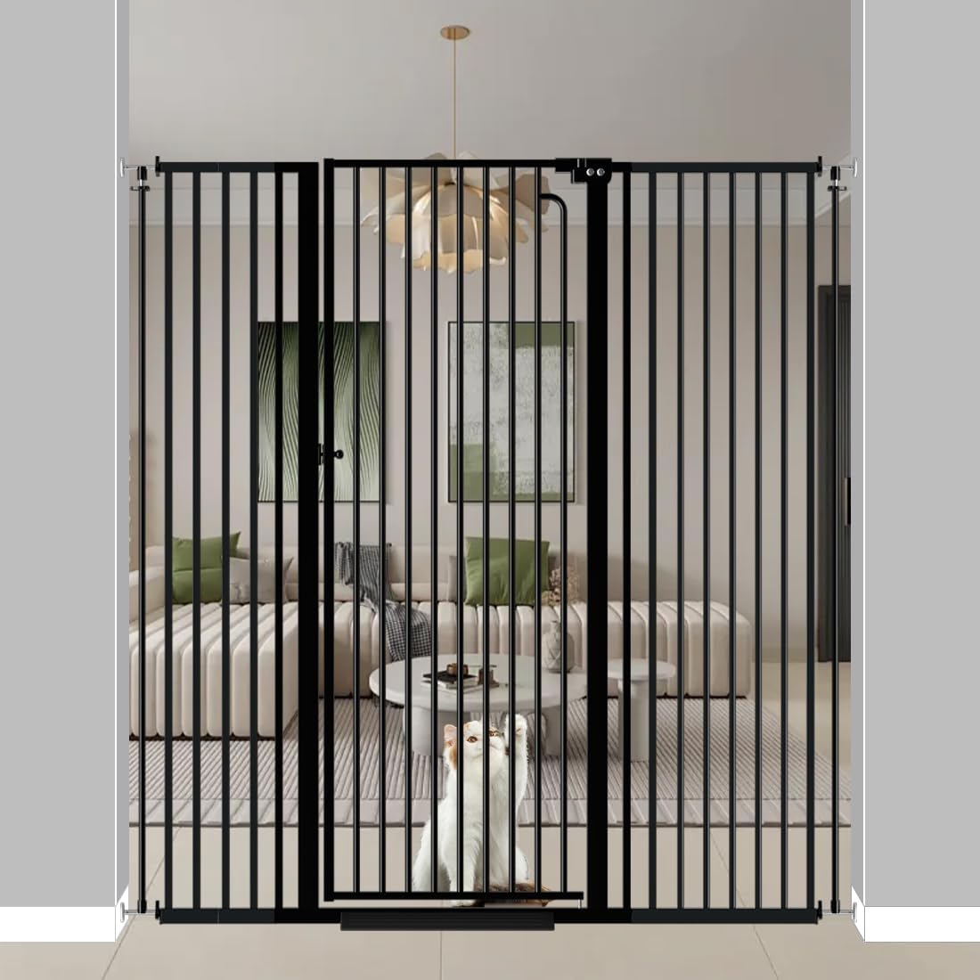 57in Extra Tall Pet Gate for Cats and Dogs - Secure and Durable