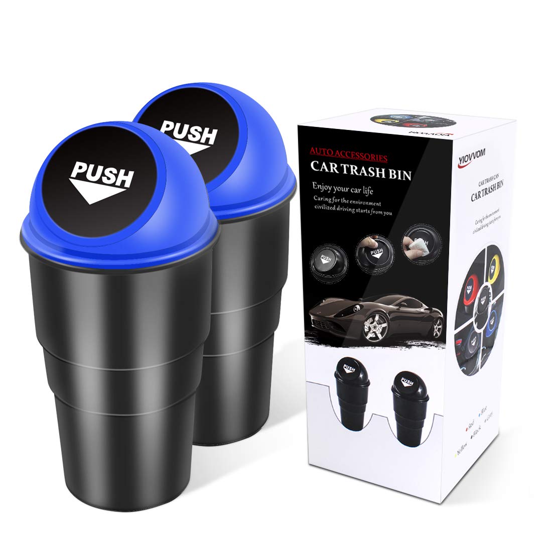 Leakproof Car Trash Bins Set of 2 - Keep Your Spaces Clean!