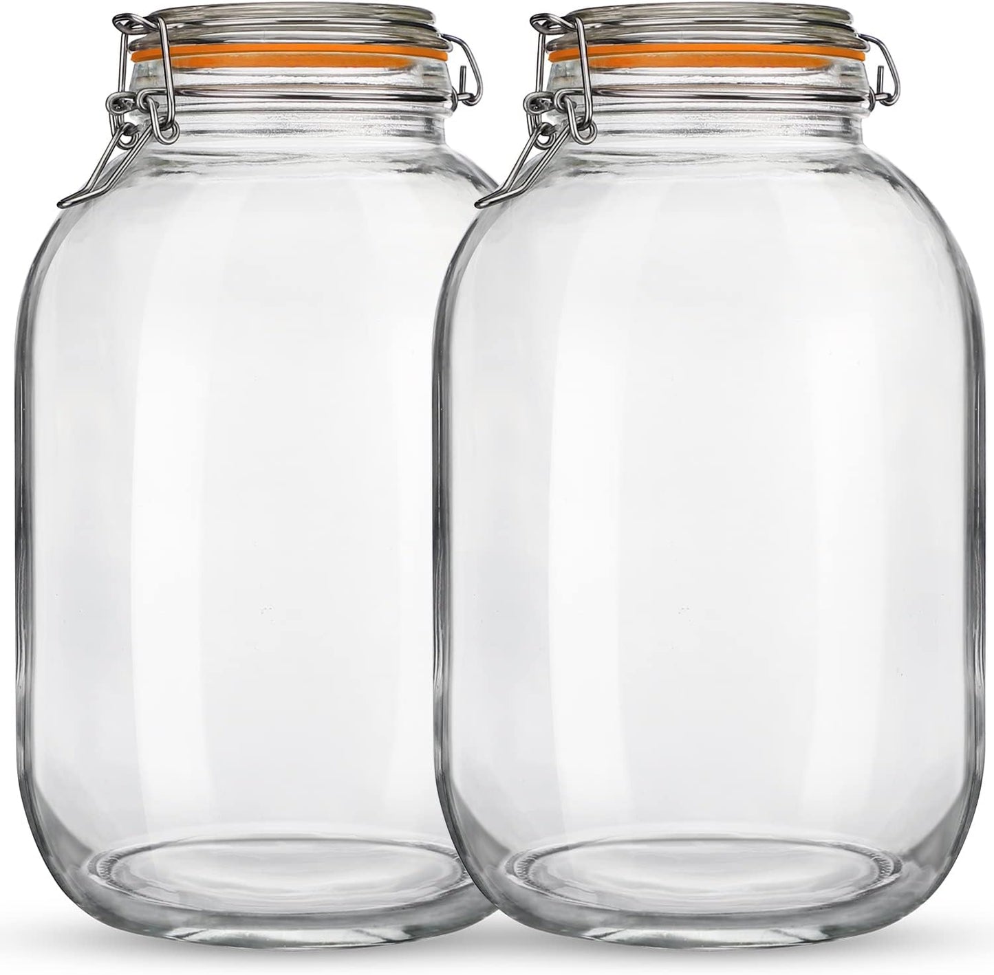 Glass Jars with Airtight Lids for Canning and Preserving Food
