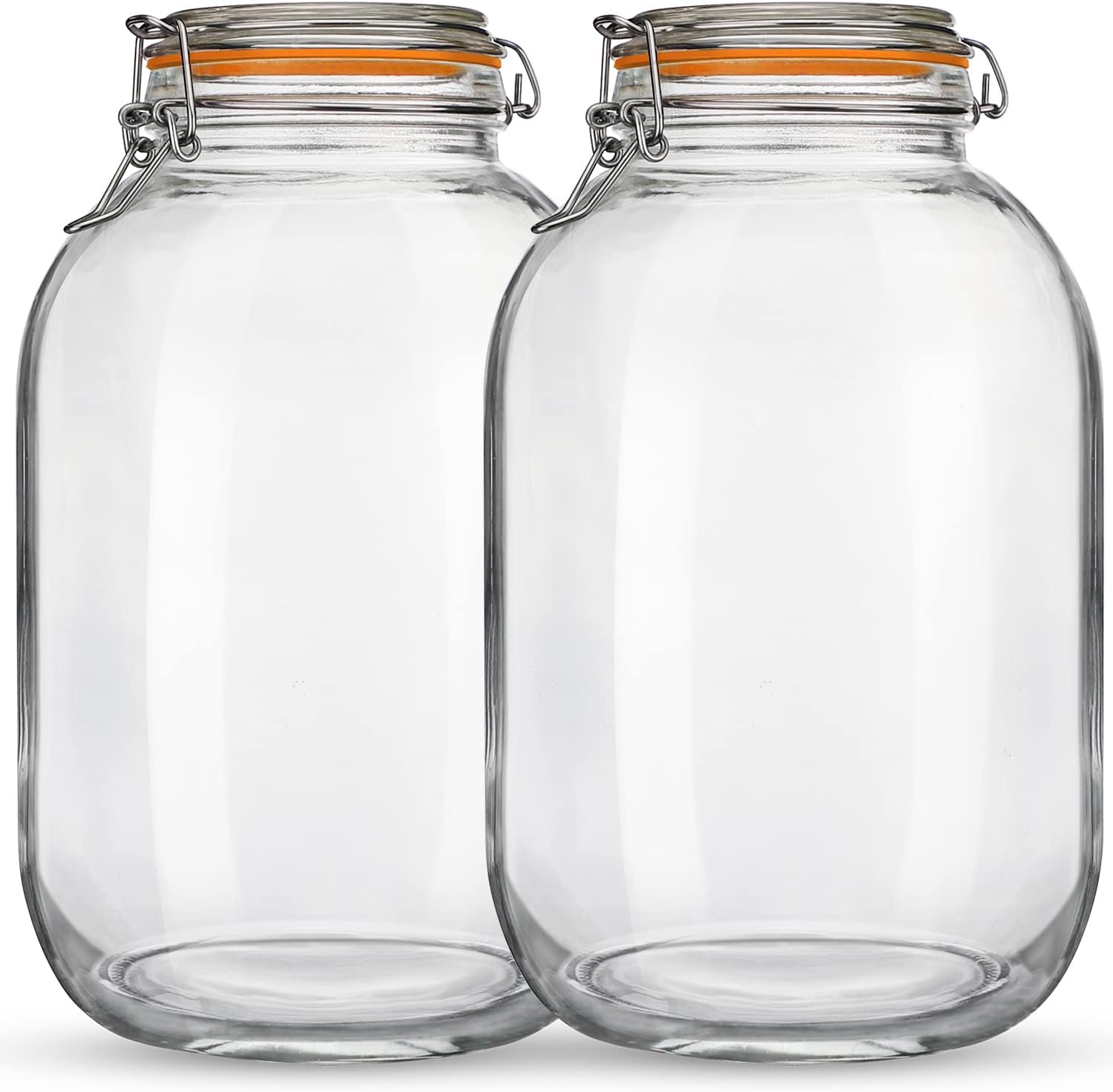 Glass Jars with Airtight Lids for Canning and Preserving Food