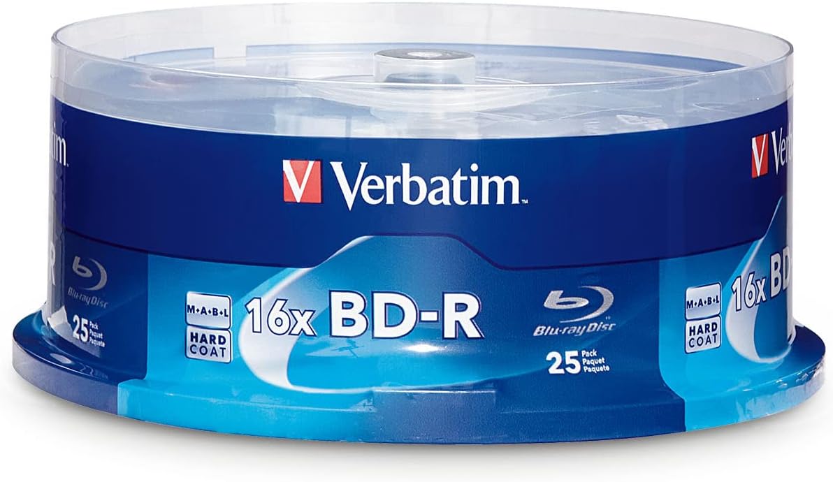 Verbatim BD-R 25GB 16X Blu-ray Discs for High-Quality Storage
