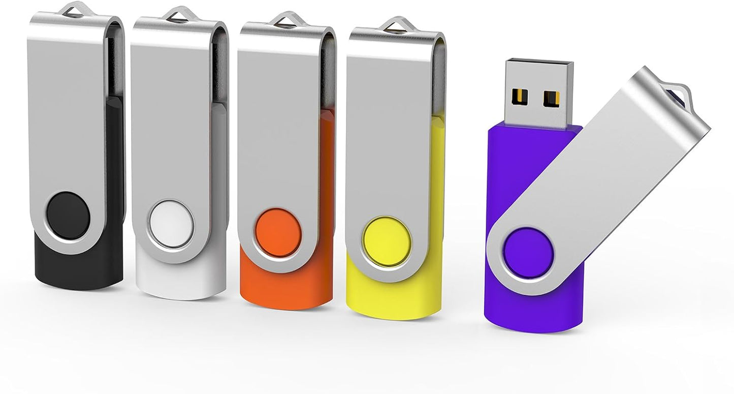 Fast & Colorful 64GB USB Flash Drives x5 Pack