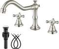 Bathroom Faucet 3 Hole 8 in Widespread Sink Faucet - Vintage Brushed