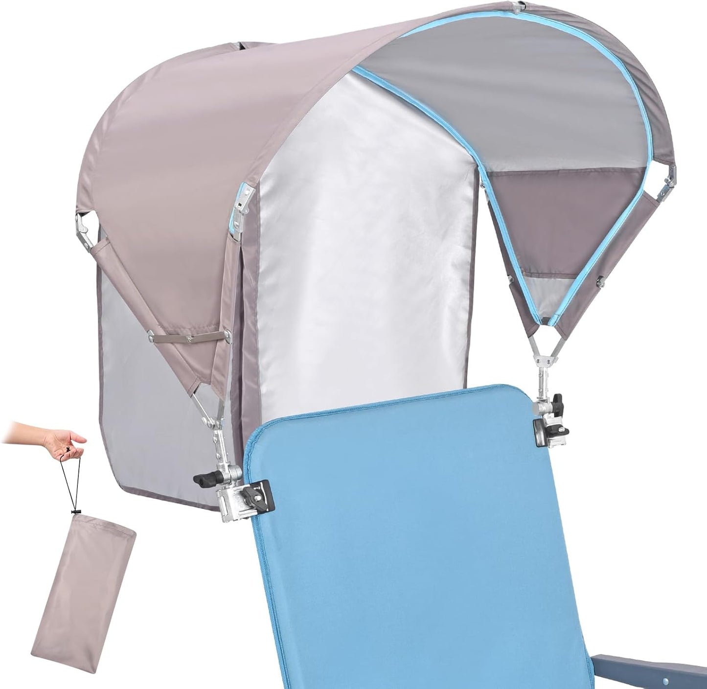 Universal Chair Umbrella Canopy with Adjustable Clamp for Sun Shade