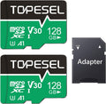 128GB Micro SD Card 2 Pack with Adapter - Fast UHS-I 4K Ready