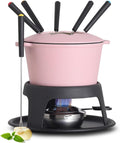 Cast Iron Cheese Fondue Pot Set for Chocolate & Cheese - Elegant Table
