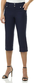 Rekucci Modern Classic Pull-On Capri Pants for Women - Comfortable