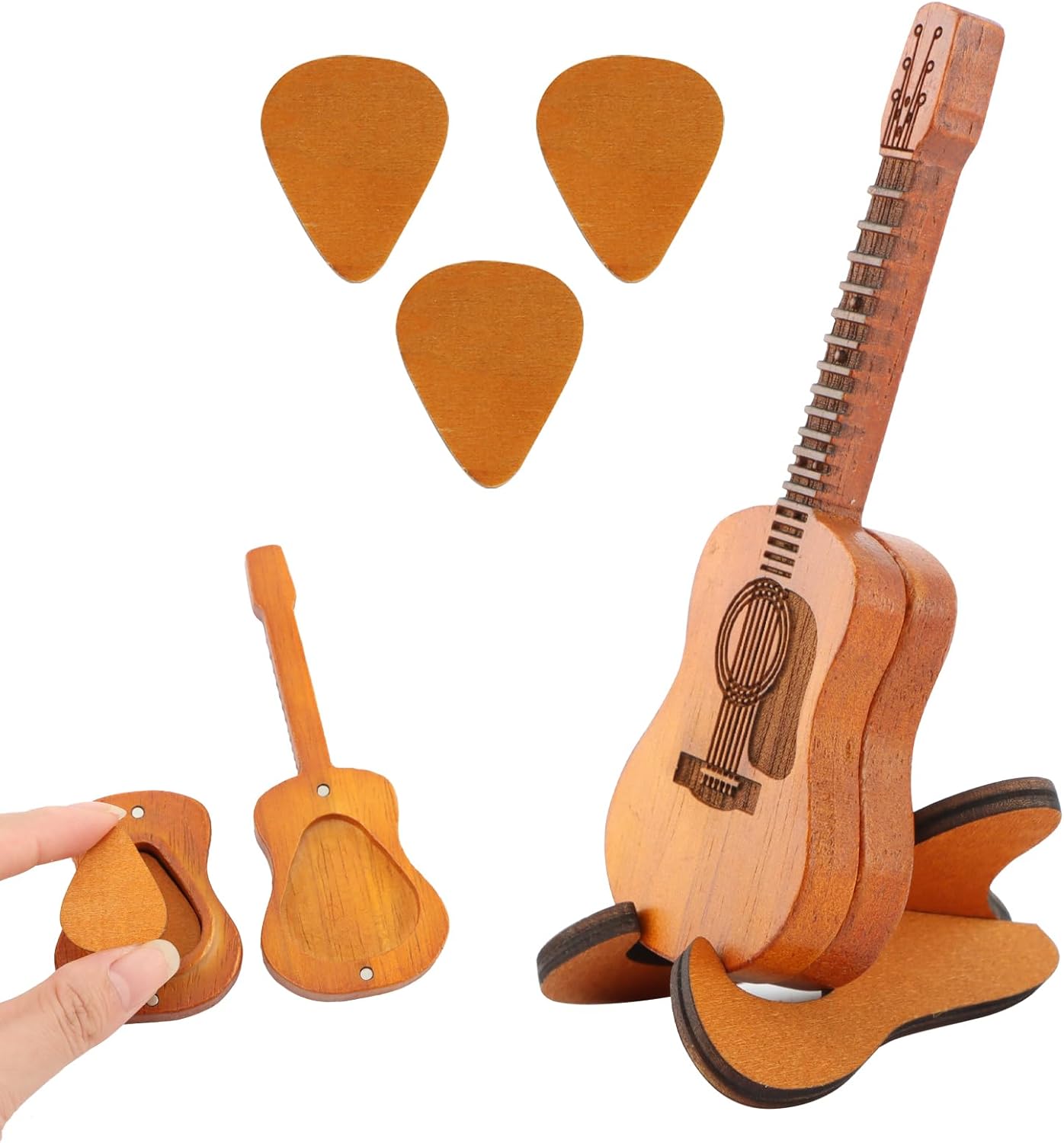 NINEFOX Wooden Guitar Pick Box Set - Collector's Dream!