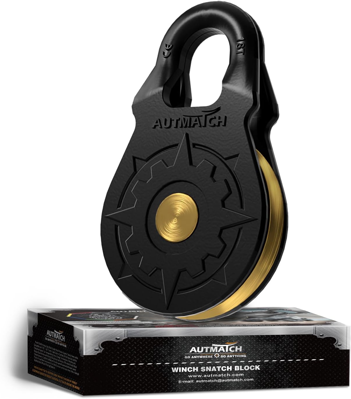 AUTMATCH Winch Snatch Block 18 Ton for Heavy Duty Recovery