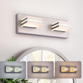 2-Light 12.6-in Wall Lights Brushed Nickel Vanity Lights - Adjustable