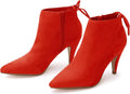 Womens Pointed Toe Heels Ankle Booties Kitten Stiletto (Style 9LXD)