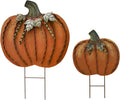 Pumpkin Garden Stake Metal Pumpkin Yard Sign Fall Decor - Rustic