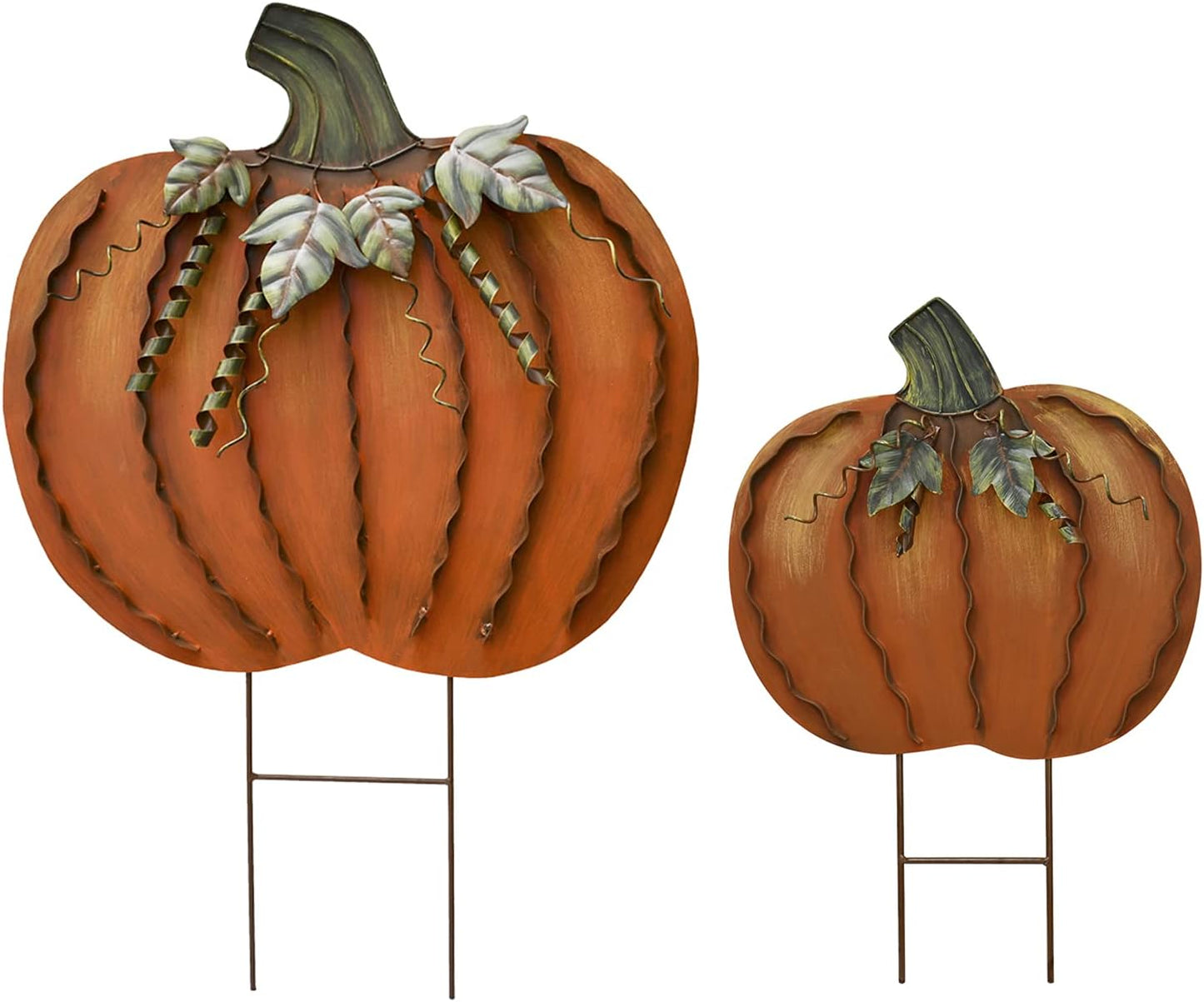 Pumpkin Garden Stake Metal Pumpkin Yard Sign for Fall Decor