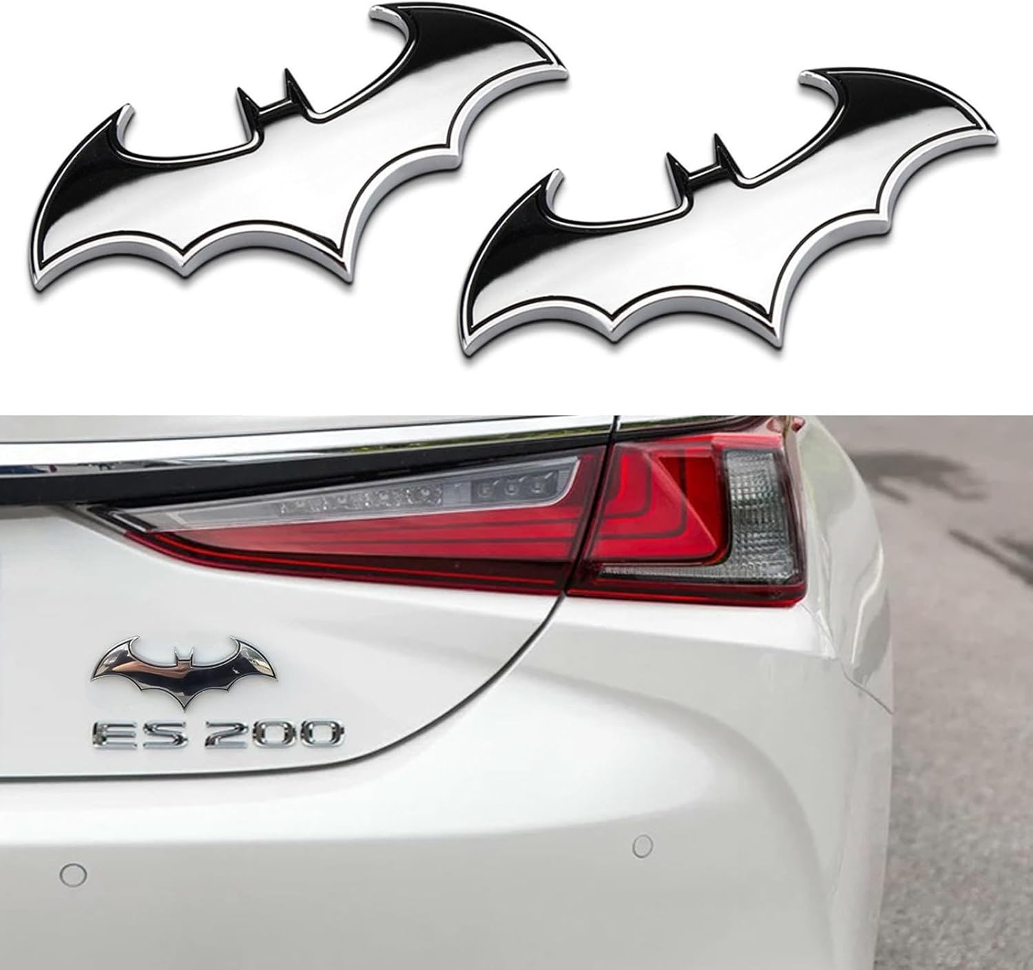 Brighten Up Your Ride with Silver Bat Metal Stickers!