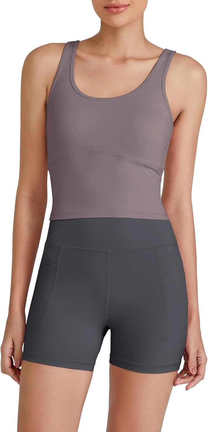 G4Free Longline Sports Tank with Built-in Bra