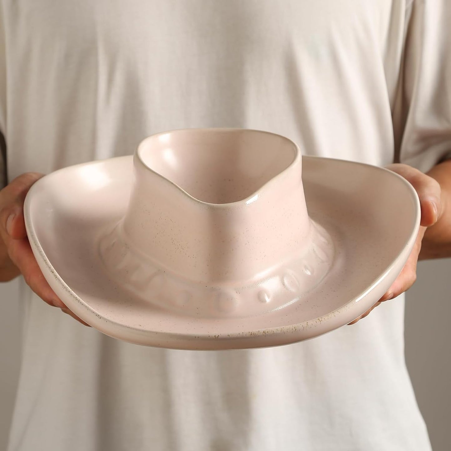 Chip and Dip Serving Set Bowl with Cowboy Hat Design for Parties
