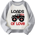 Valentines Sweatshirts for Girls Boys Toddler Monster Truck Heart